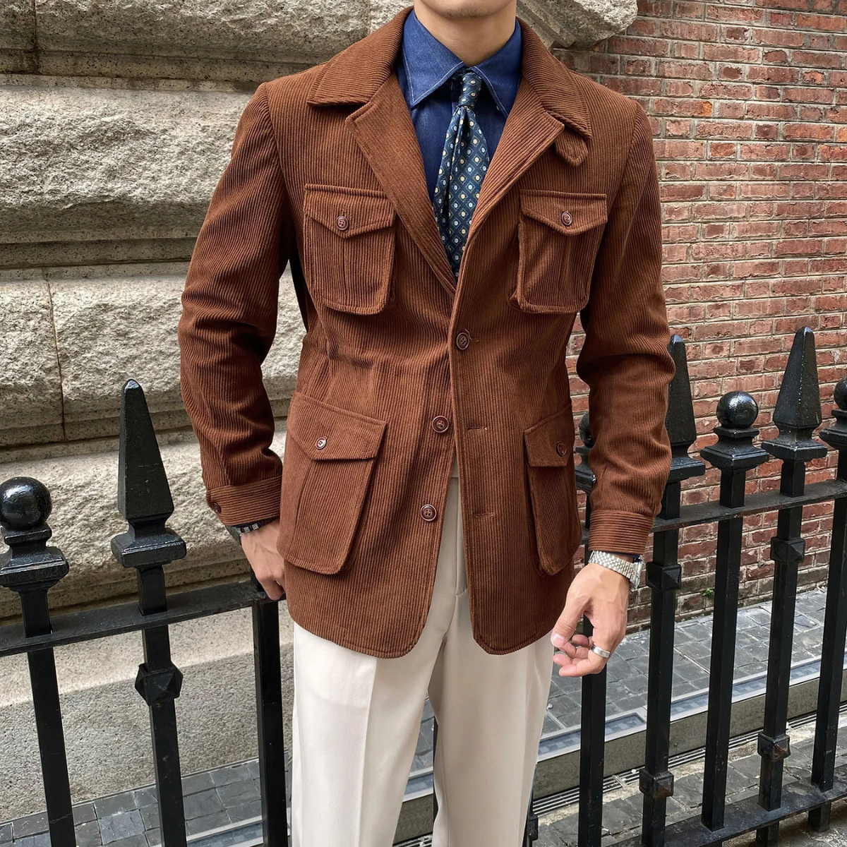 The Paddington Men’s Casual Button Up Linen Overshirt Jacket