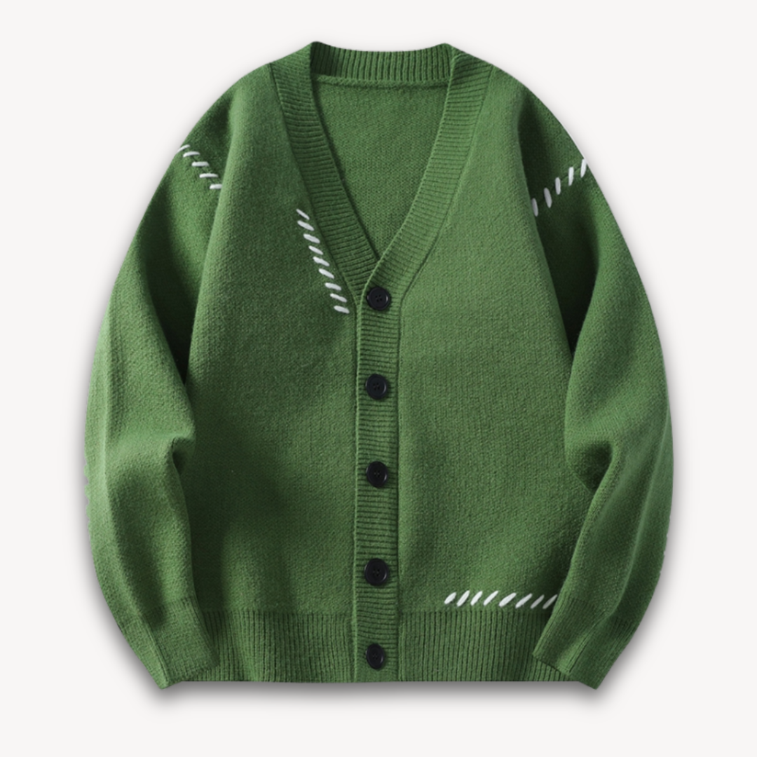 Men's Knitted Cardigan - Button-Up, Soft Wool Blend, Casual Winter Wear