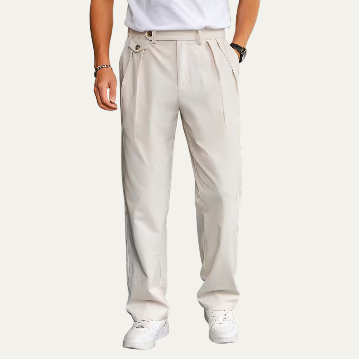 The Sunshine Coast Men’s Double Pleat Tailored Suit Smart Dress Pants