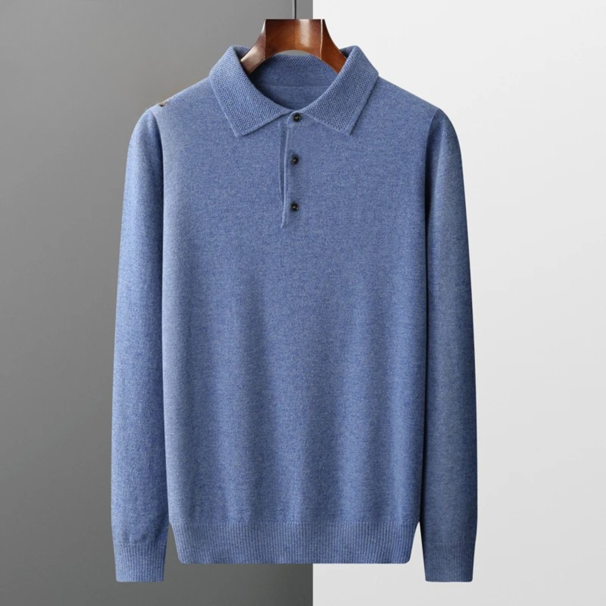 Men's Collared Knit Pullover – Wool Blend