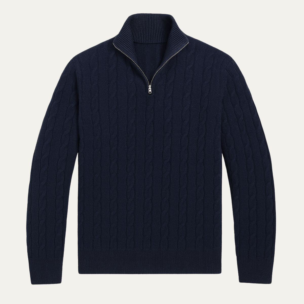The St. Moritz Cable Knit Zipper Sweater for Men Old Money Style