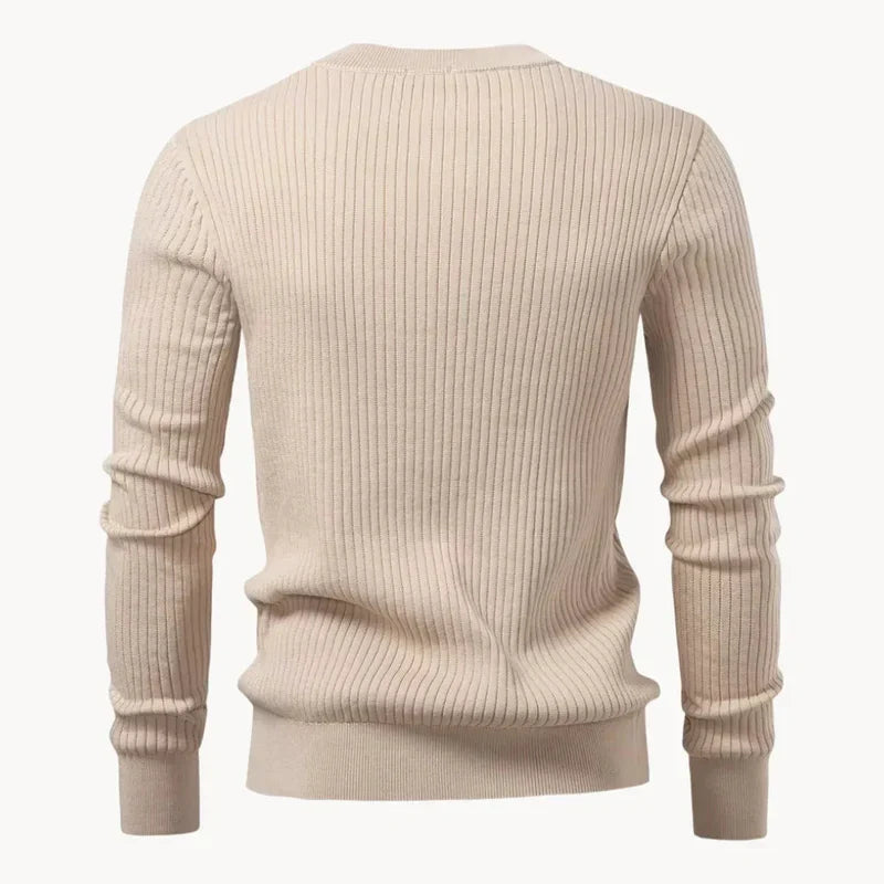 The Taormina Men's Ribbed Henley Knit Sweater