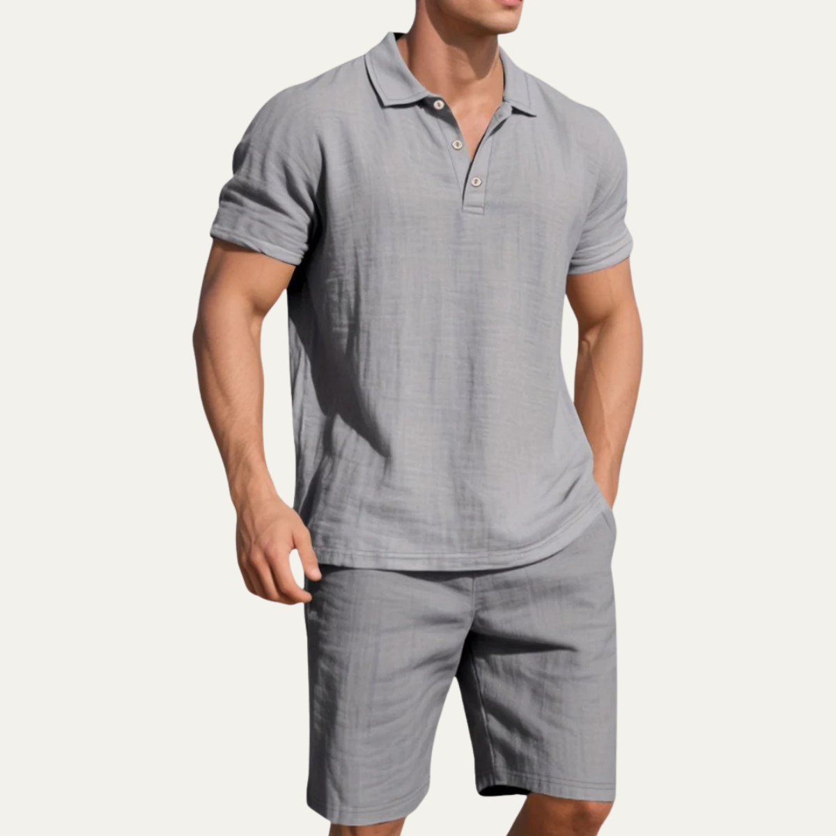 The Brescia Men’s Smart Casual Co Ord Set - Shirt & Shorts Outfit
