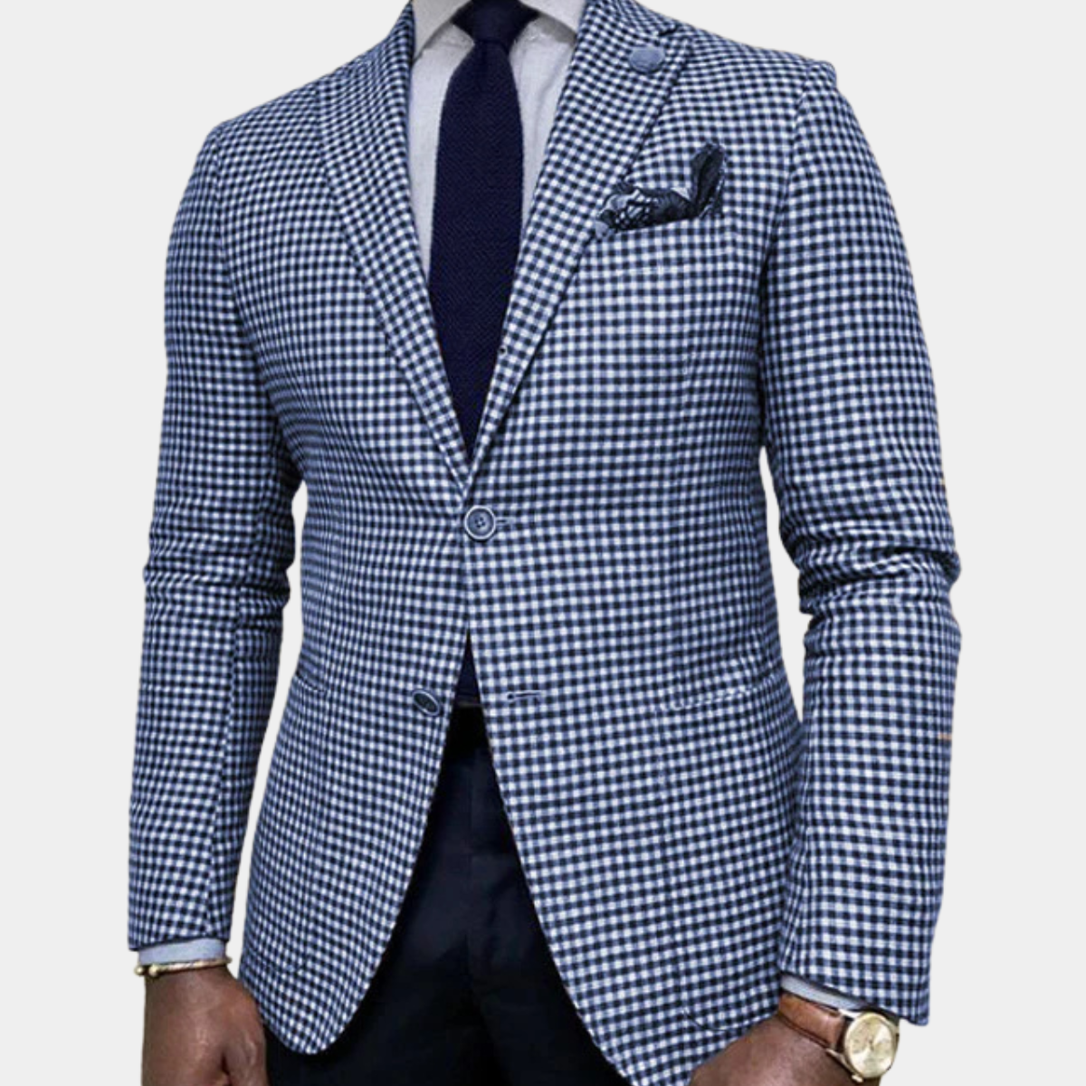 The Hartford Men’s Cotton Half Zip Ribbed Knit Blazer with Stand Collar