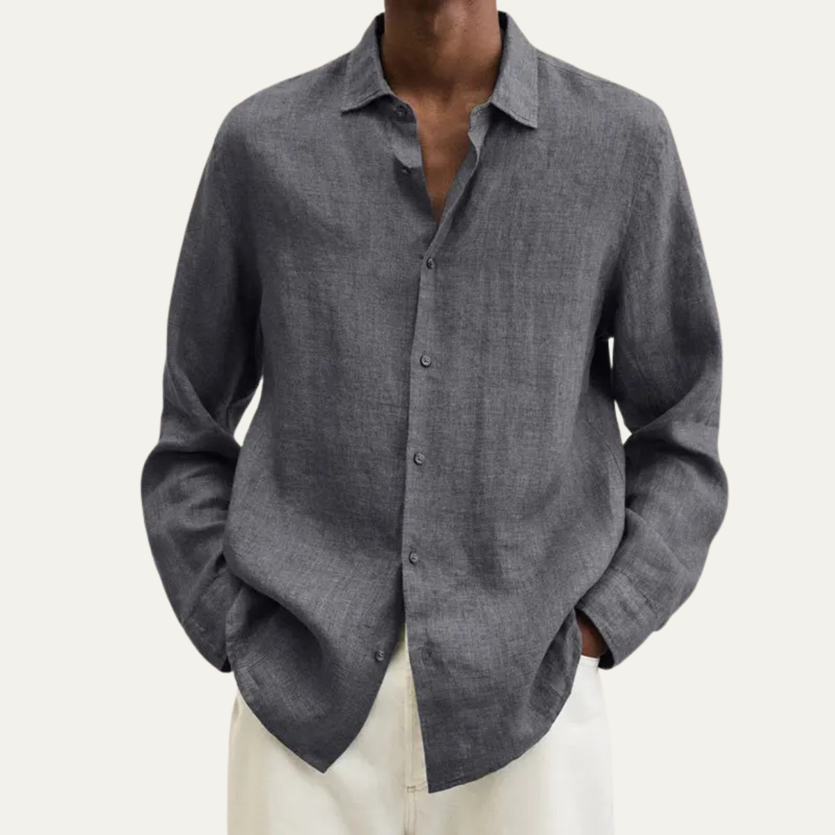 The Del Mar Men’s Lightweight Breathable Summer Linen Shirt