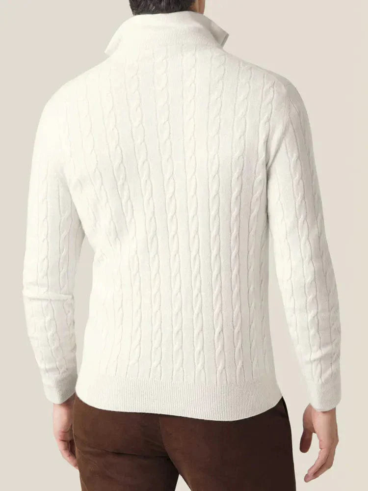 Cable Knit Zipper Sweater