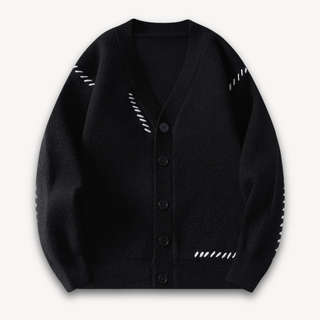 Men's Knitted Cardigan - Button-Up, Soft Wool Blend, Casual Winter Wear