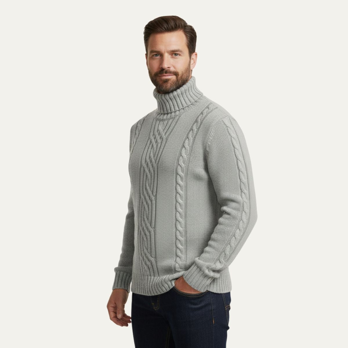 The Courchevel Knitted Turtleneck Sweater for Men Merino Wool