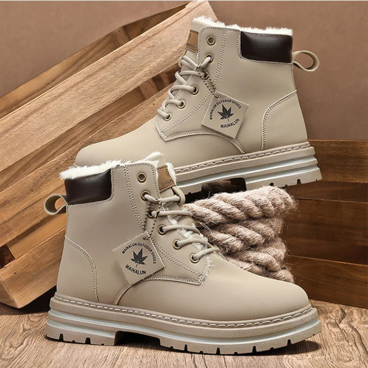 Men’s Cozy Fur Lined Insulated Snow Boots