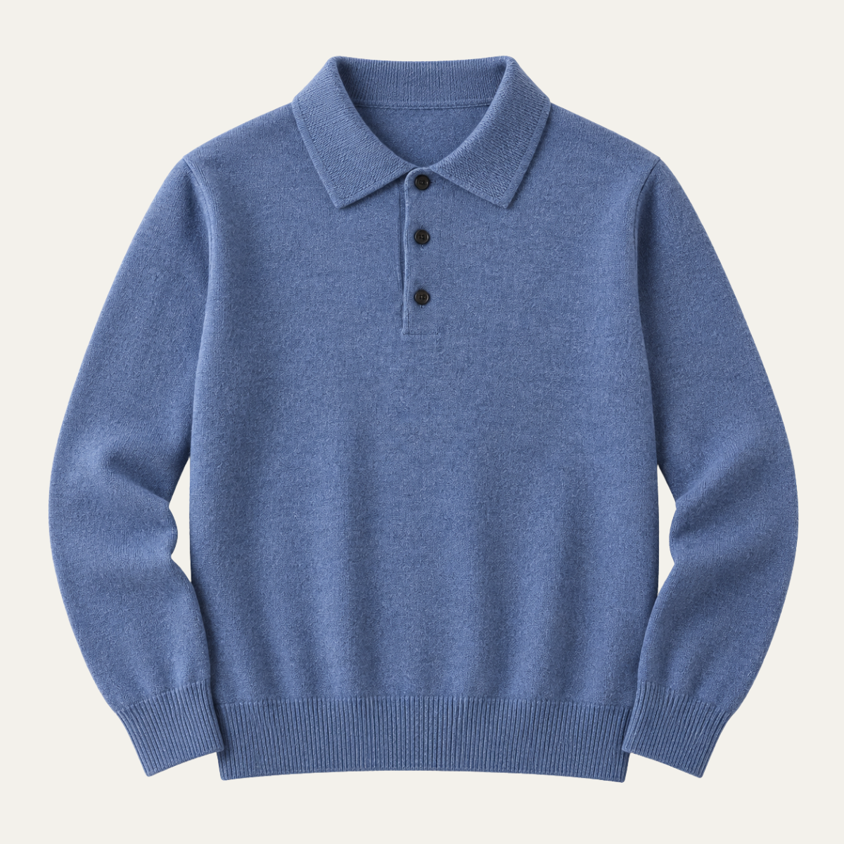Men's Collared Knit Pullover – Wool Blend