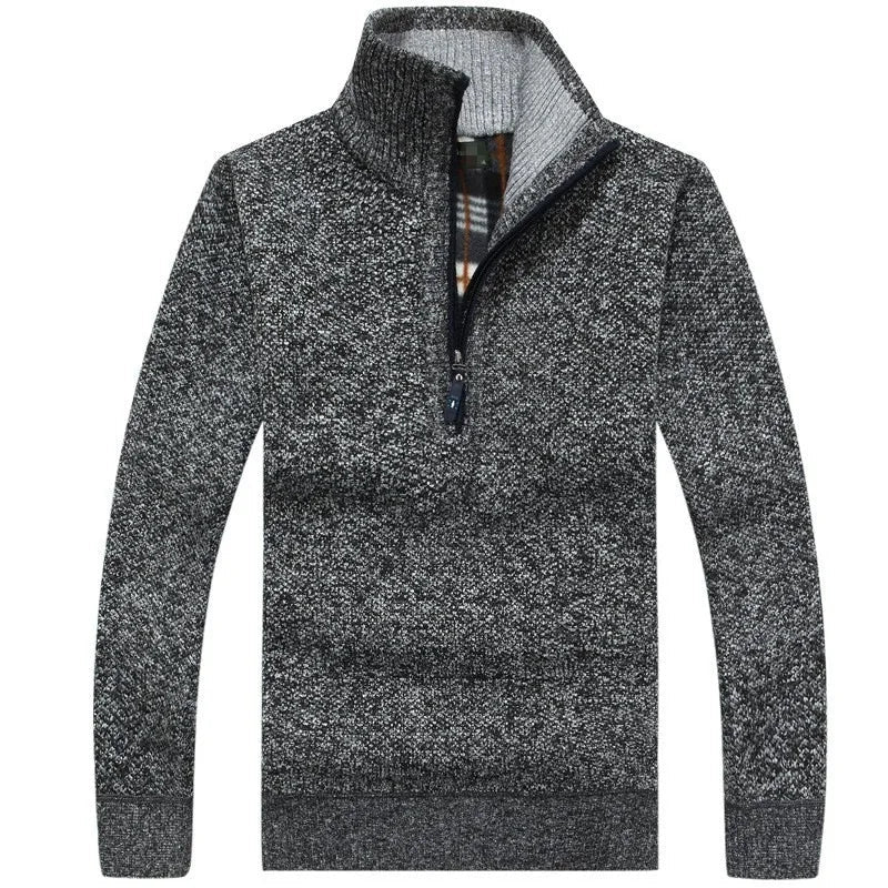 Men's Mock Neck Pullover – Half Zip Knit