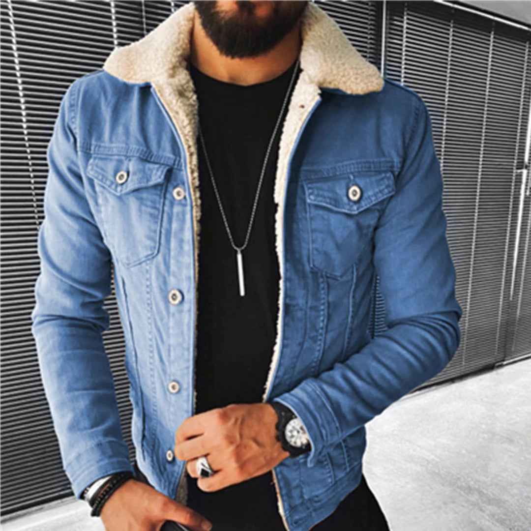 Men's Shearling Denim Jacket | Casual