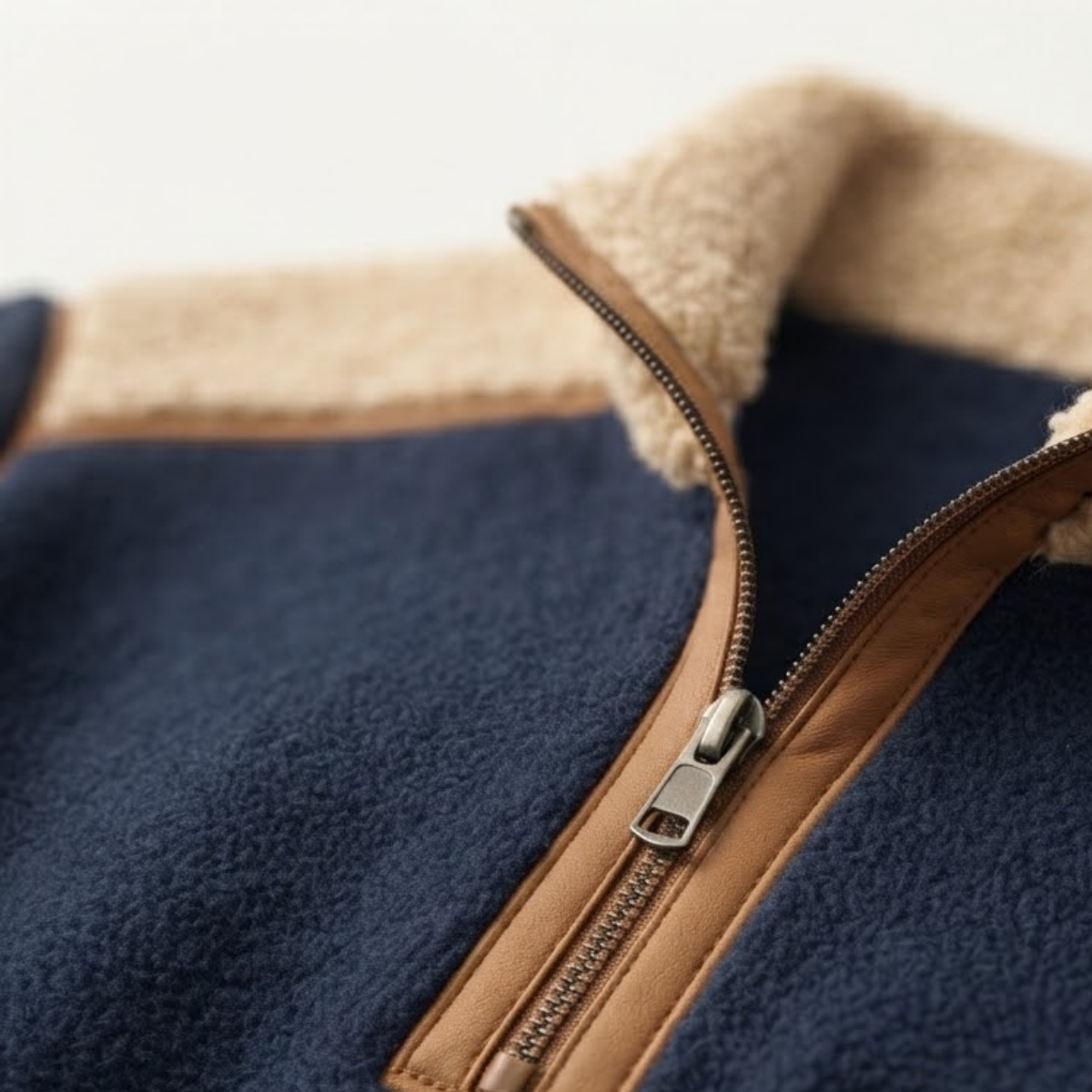 The Willowfall Men's Colour Block Sherpa Fleece Half Zip