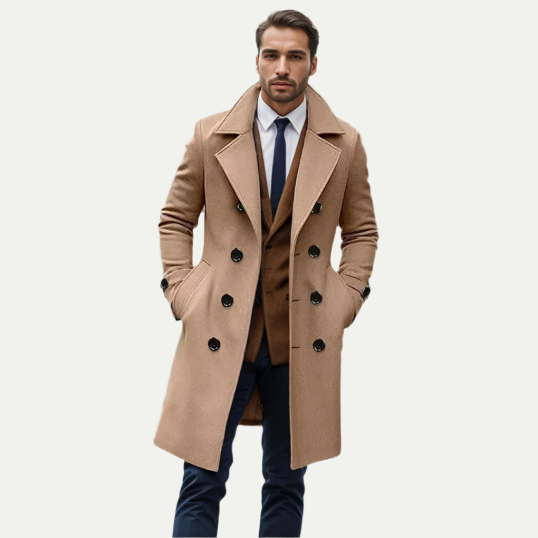 Premium Merino Wool Long Trench Coat