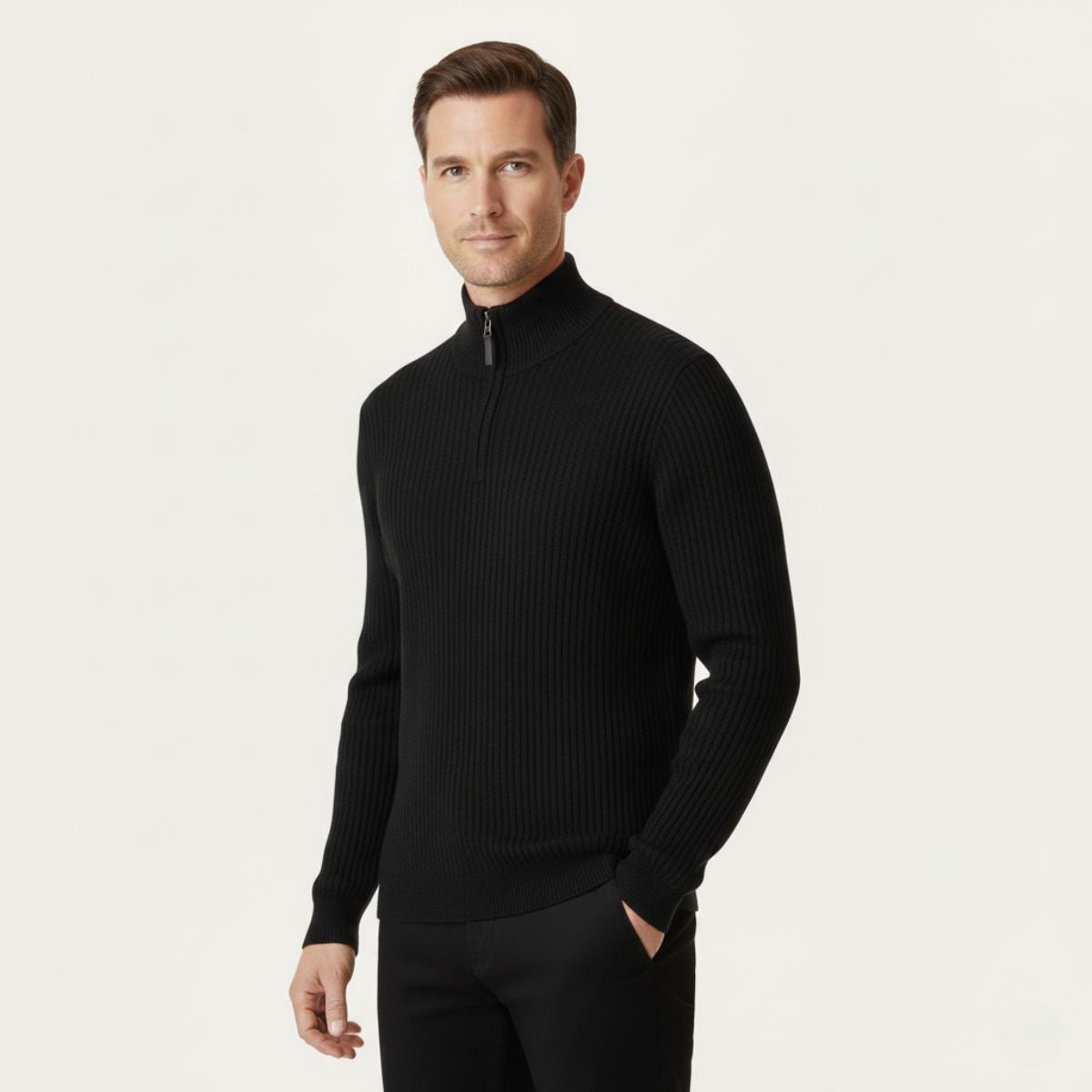 The Oslo Quarter Zip Sweater for Men Old Money