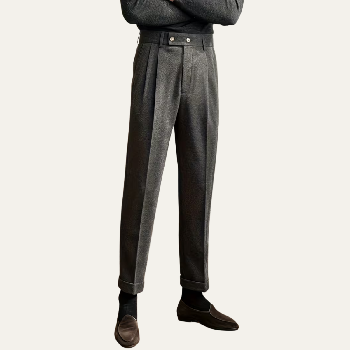 The Gold Coast Men’s High Waisted Pleated Straight Leg Dress Pants