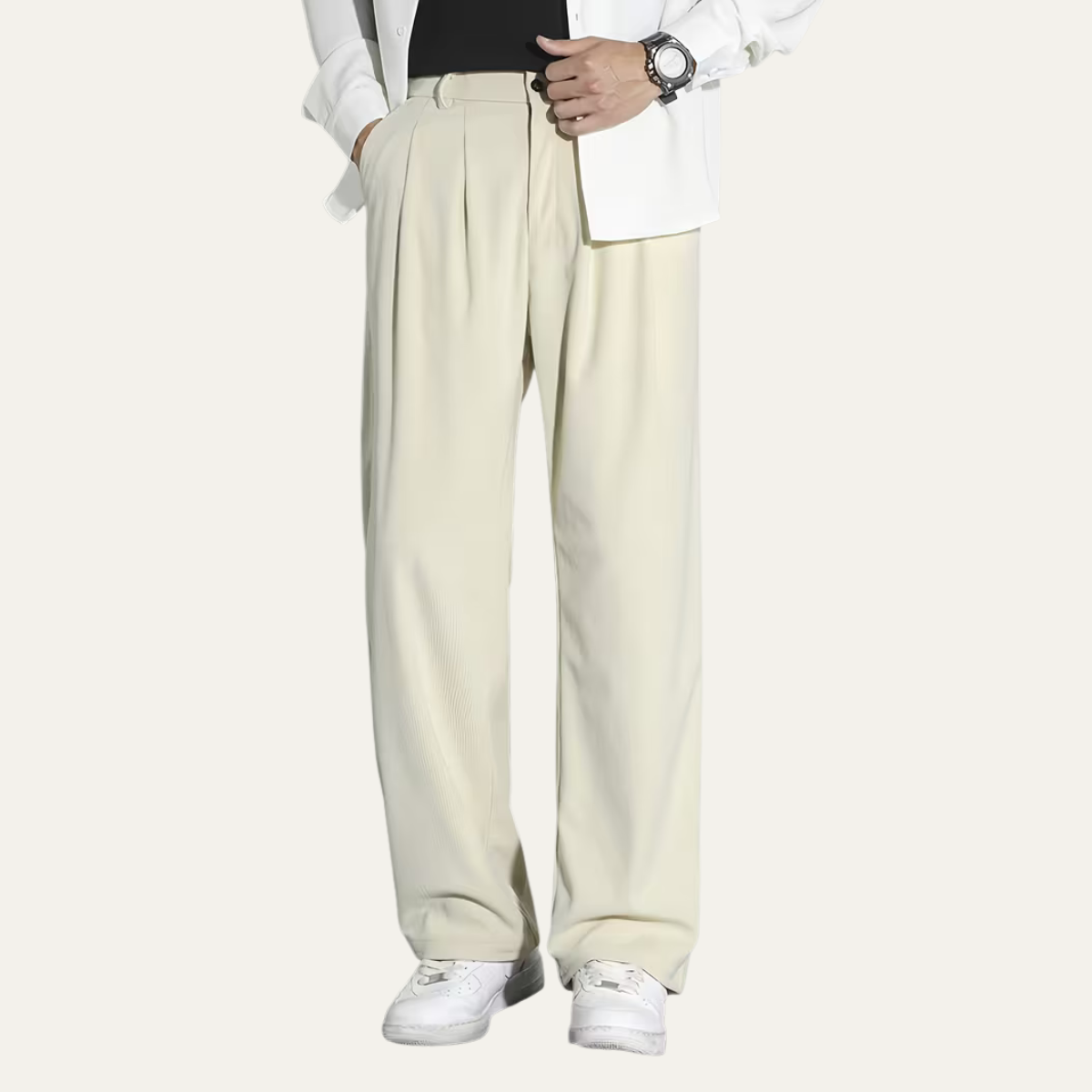 The Caloundra Men’s Premium Wide Leg Corduroy Pleated Dress Pants