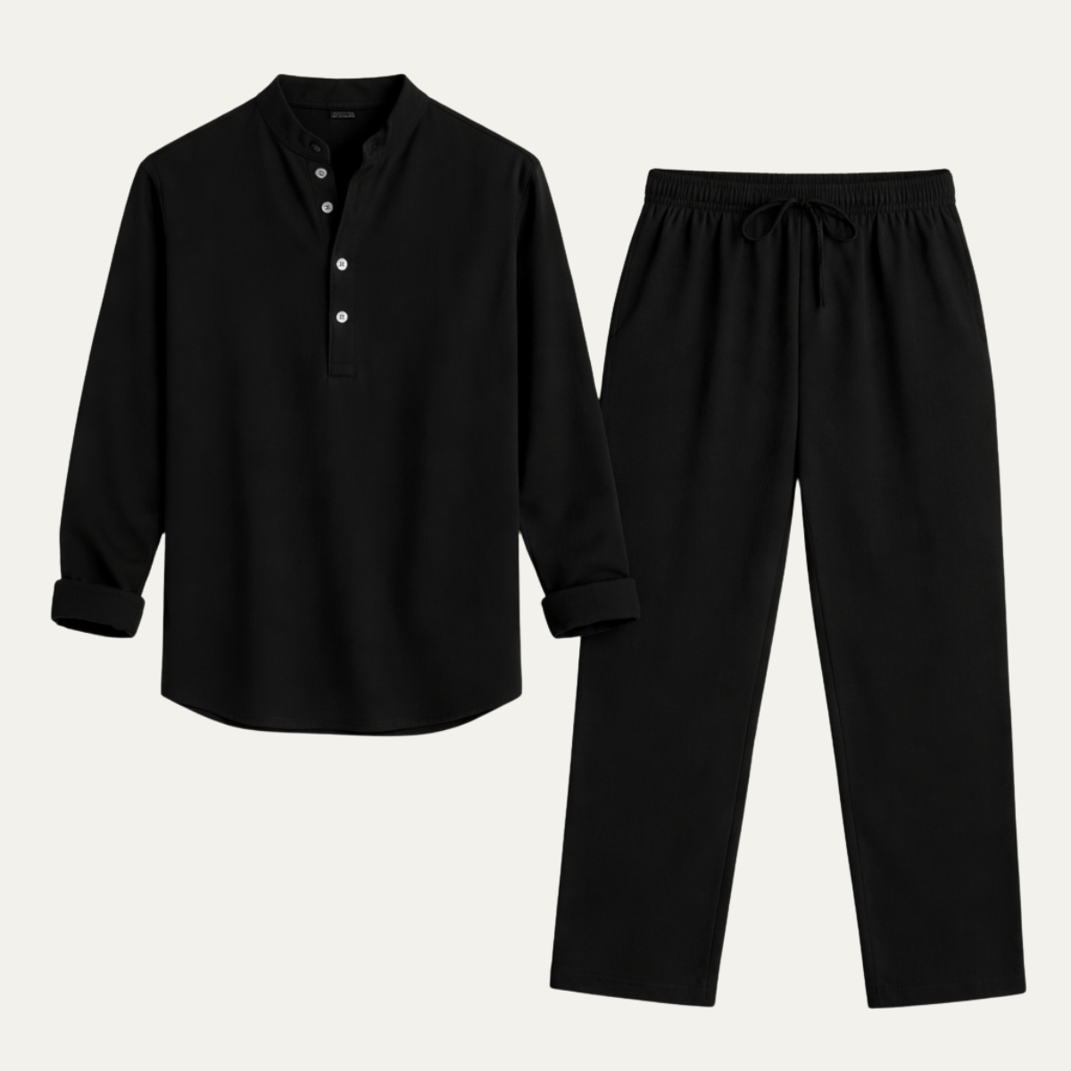The Dolomiti Men’s Lounge Co Ord Set - Henley Collar Top & Pants