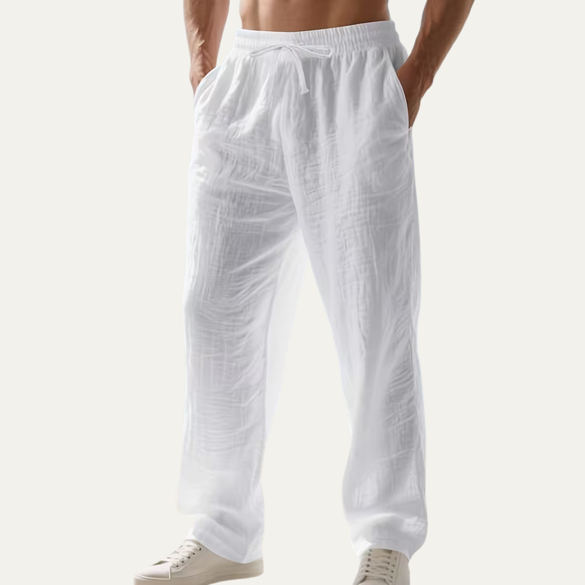The Circular Quay Men’s Casual Pants Elastic Waist Loose Fit Linen Pants