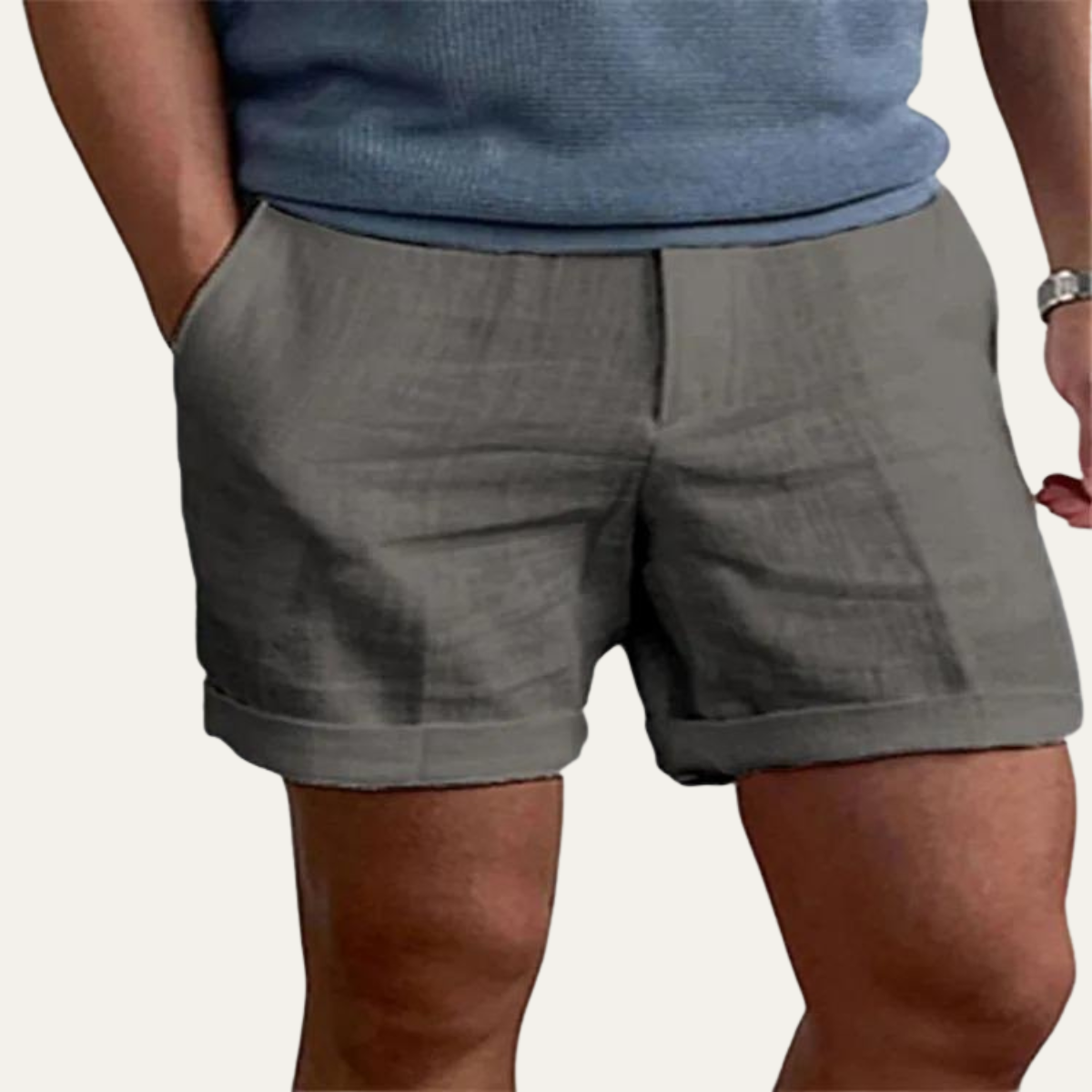 The Coogee Men’s Lightweight Summer Relaxed Fit Linen Shorts