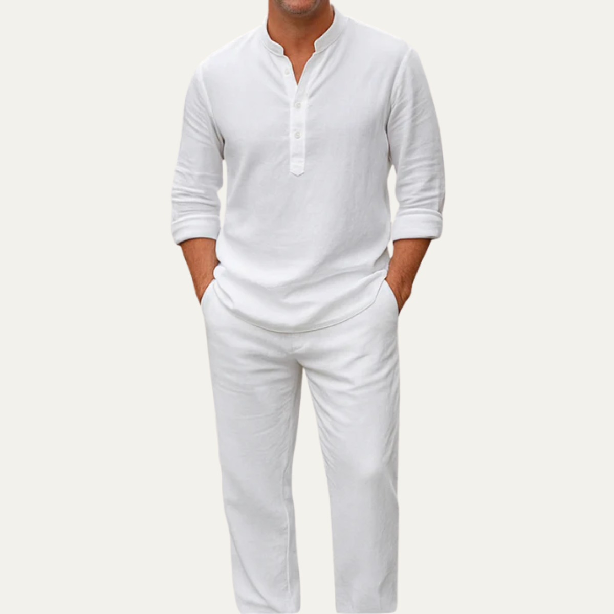 The Dolomiti Men’s Lounge Co Ord Set - Henley Collar Top & Pants