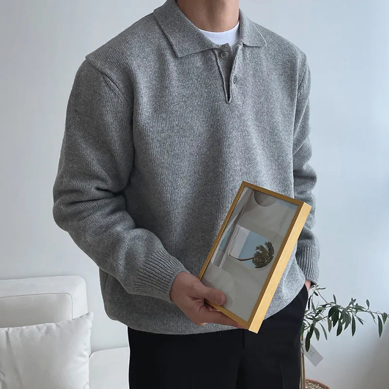 Men's Quarter-Zip Polo Sweater | Stylish