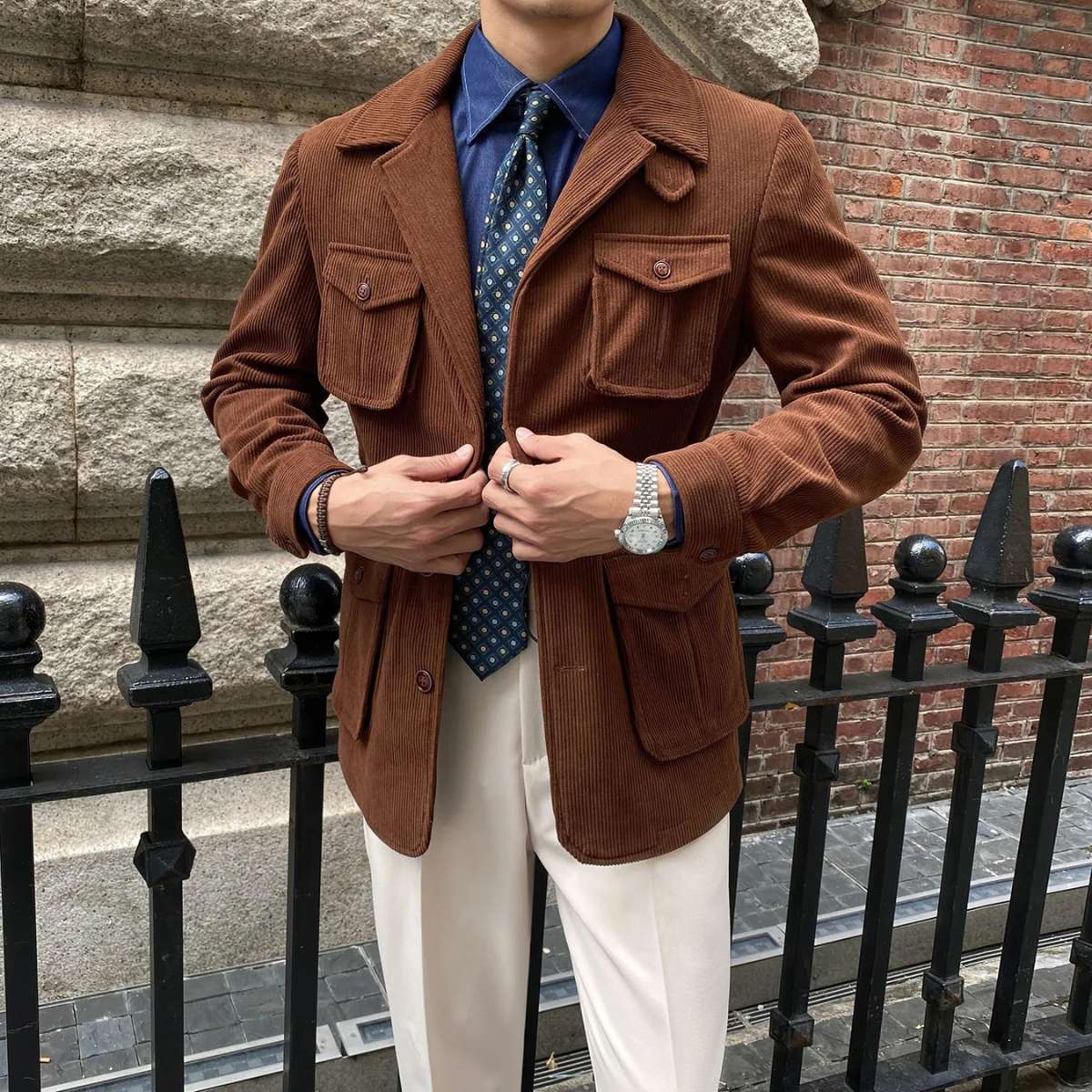 The Paddington Men’s Casual Button Up Linen Overshirt Jacket