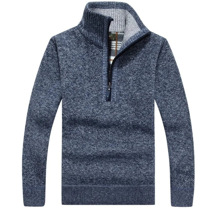 Men's Mock Neck Pullover – Half Zip Knit