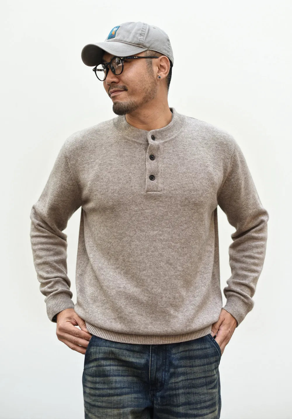 Men's Button Neck Knit Pullover – Henley