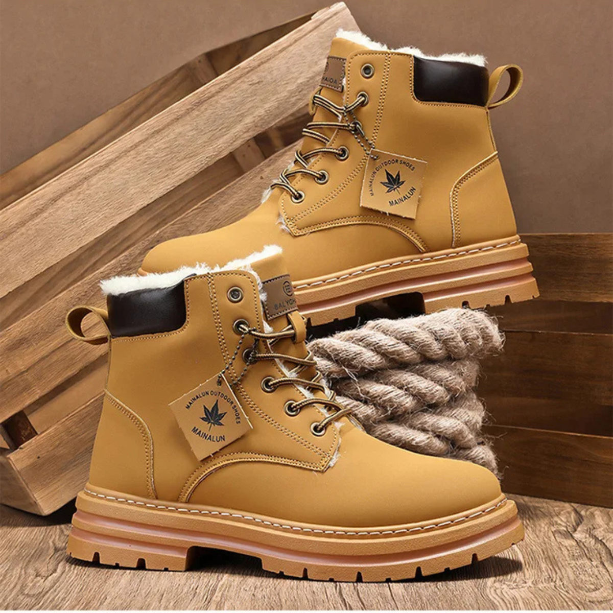 Men’s Cozy Fur Lined Insulated Snow Boots