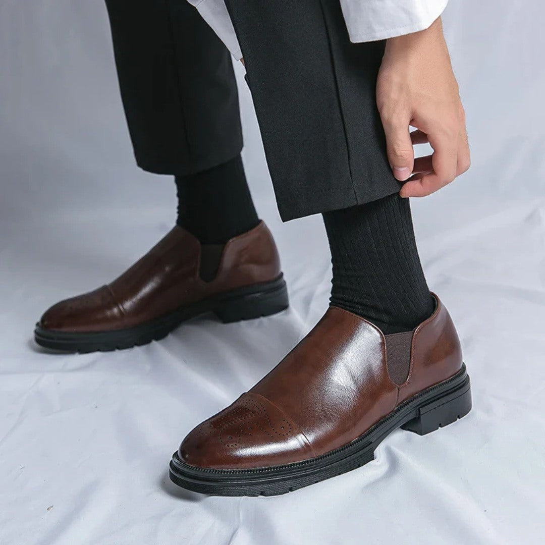 Cap-Toe Leather Loafers
