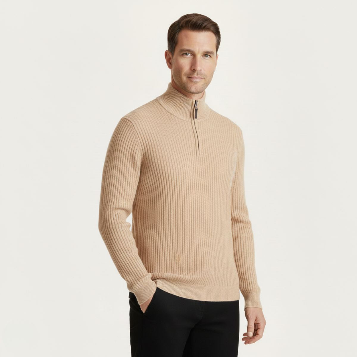 The Oslo Quarter Zip Sweater for Men Old Money