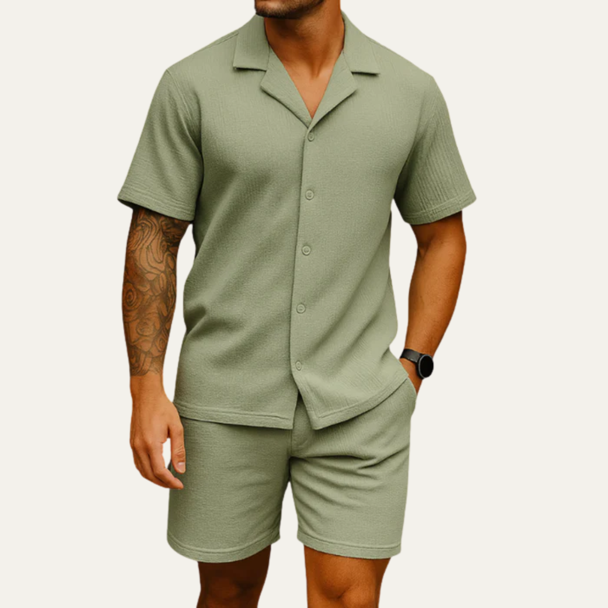 The Polignano Men’s Casual Summer Set - Shirt & Shorts