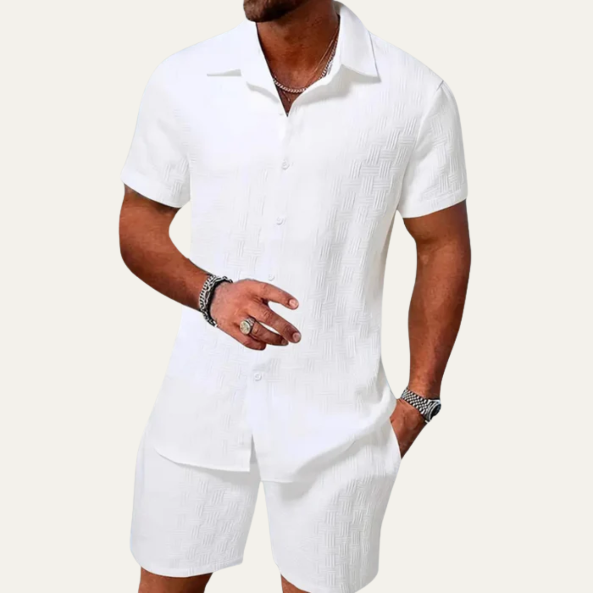 The Merano Men’s Trendy Summer Outfit - Shirt & Shorts Co Ord Set
