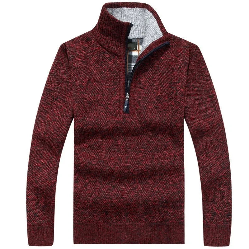 Men's Mock Neck Pullover – Half Zip Knit
