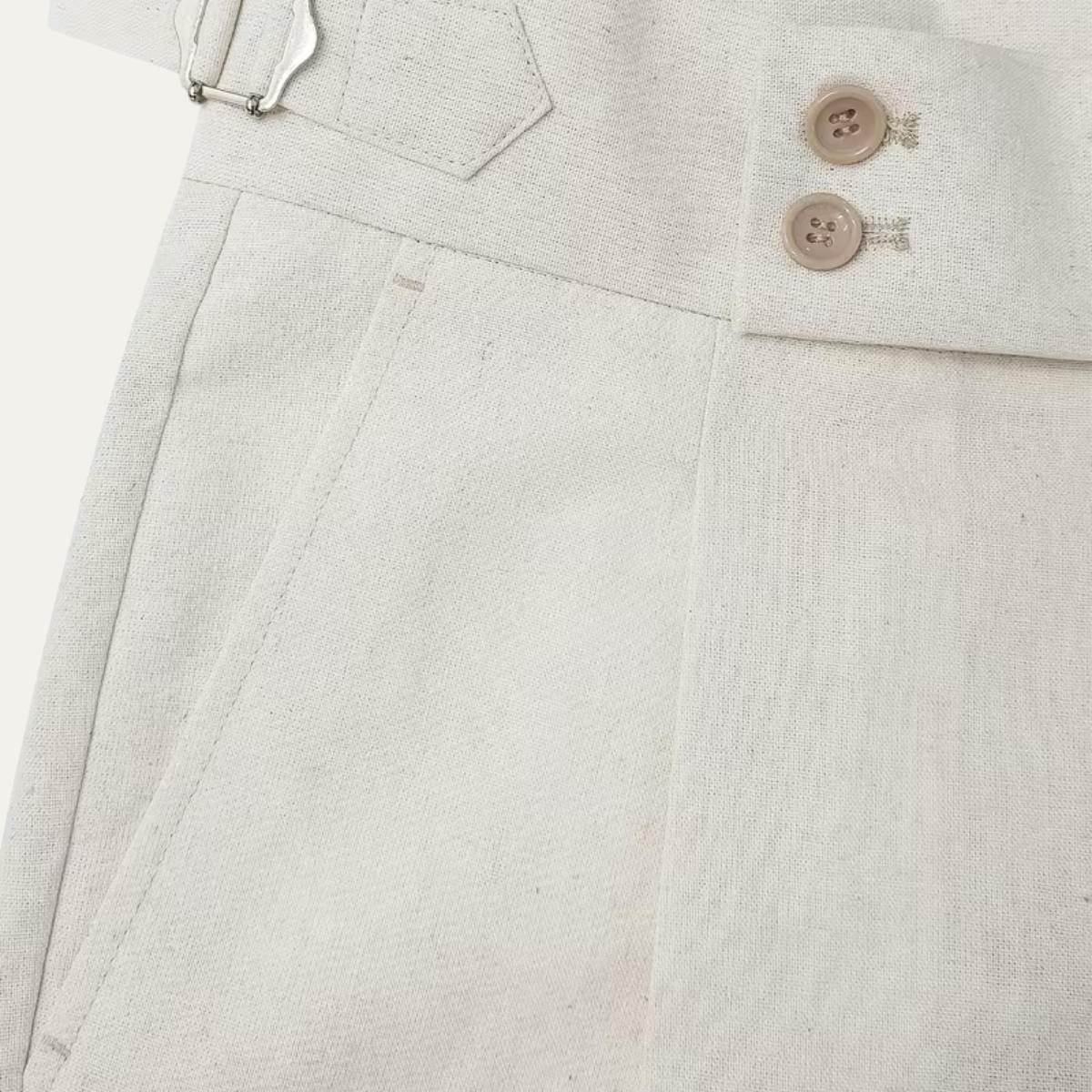 The Claremont Men’s High Waisted Linen Dress Pants with Adjustable Side Buckle Waist