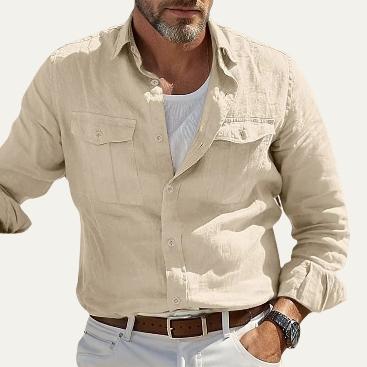 The Brera Men’s Casual Cotton Summer Linen Shirt