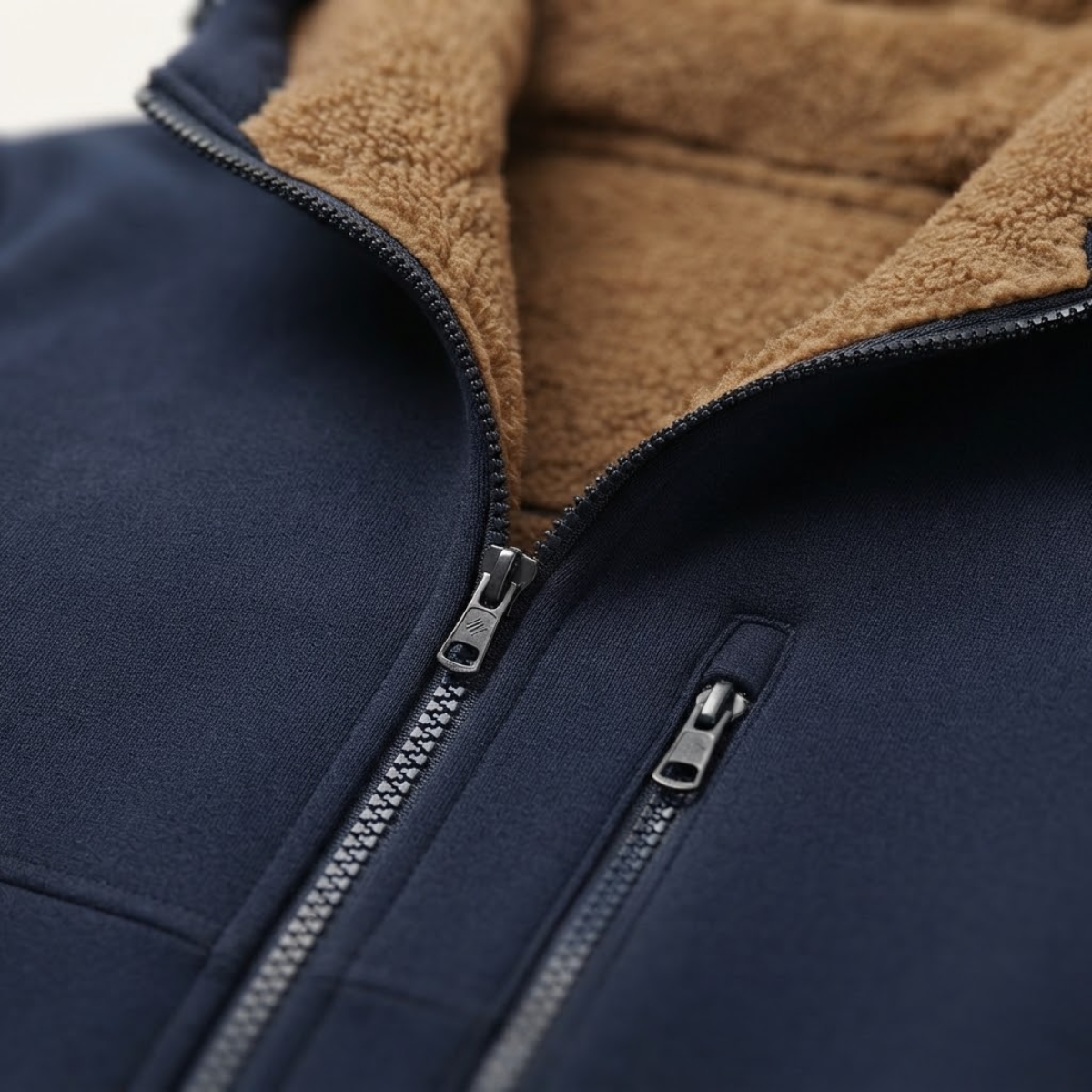 Men’s Warm Soft Shell Fleece Zip Up Hooded Jacket