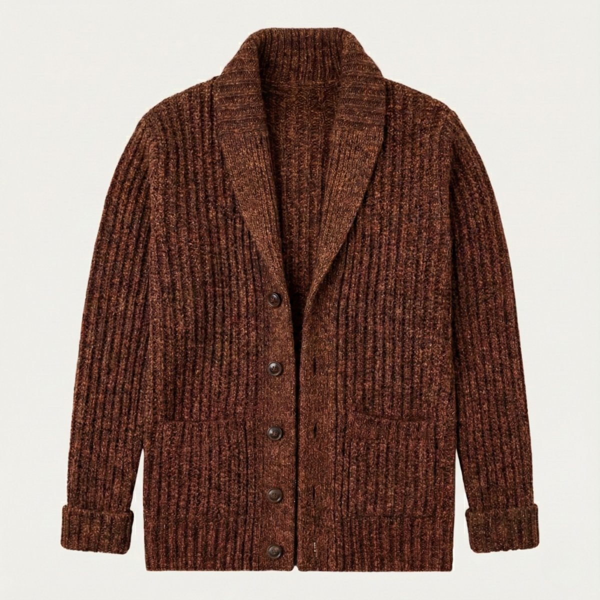 Men’s Chunky Knit Shawl Collar Cardigan