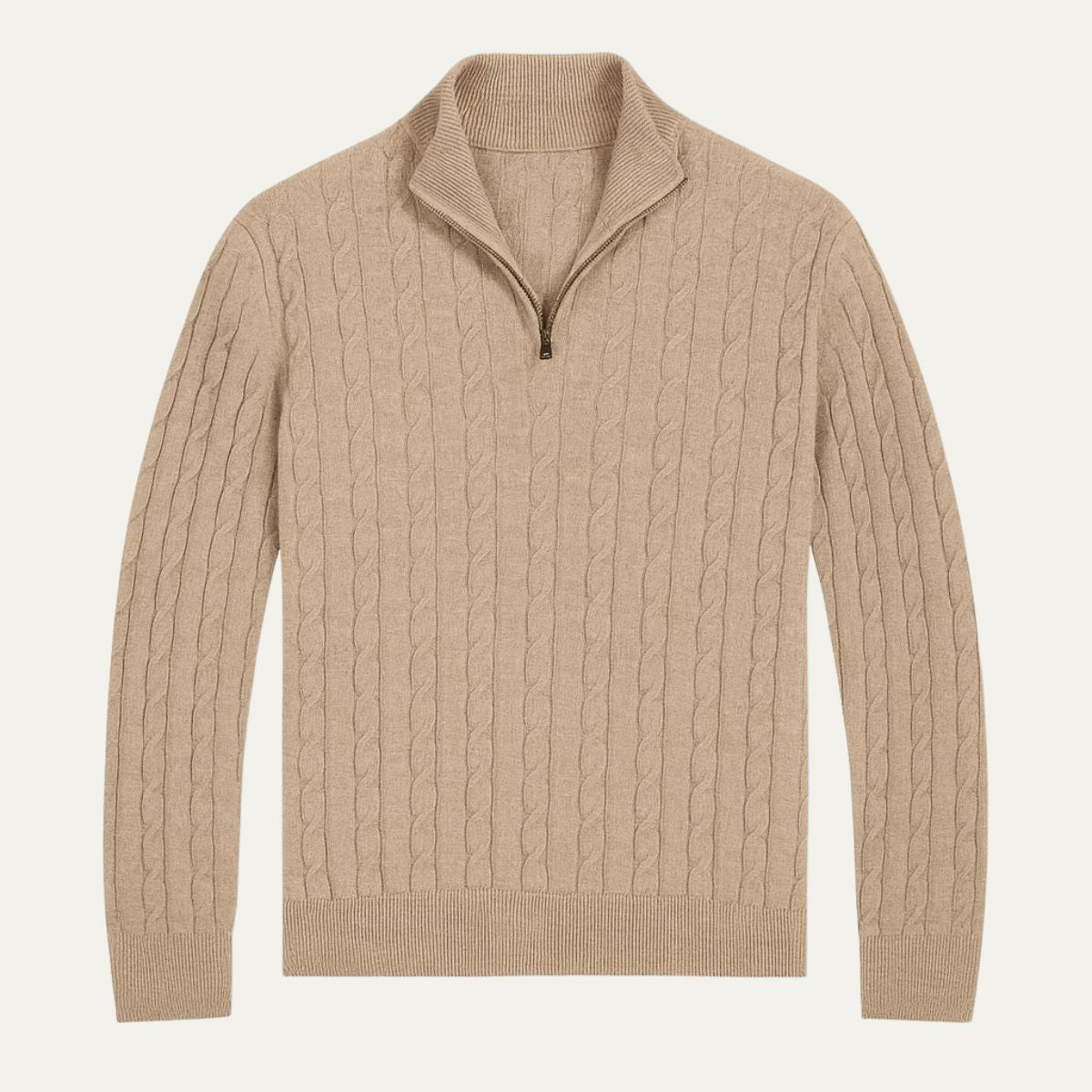 The St. Moritz Cable Knit Zipper Sweater for Men Old Money Style