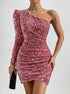 Women's Open Shoulder Backless Glitter Dress