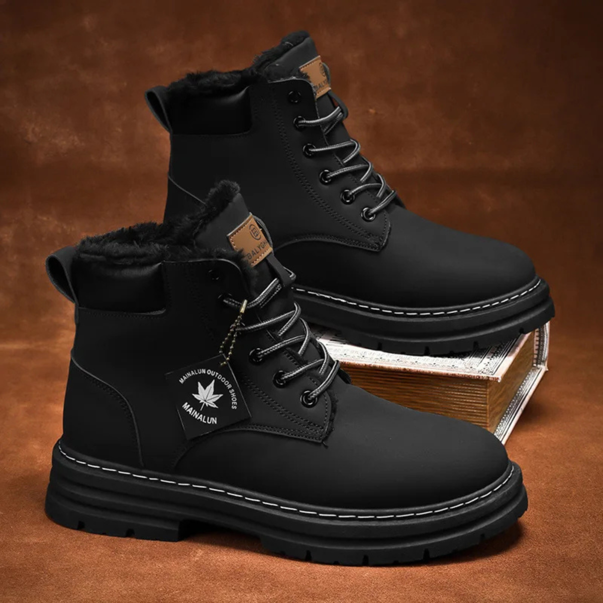 Men’s Cozy Fur Lined Insulated Snow Boots