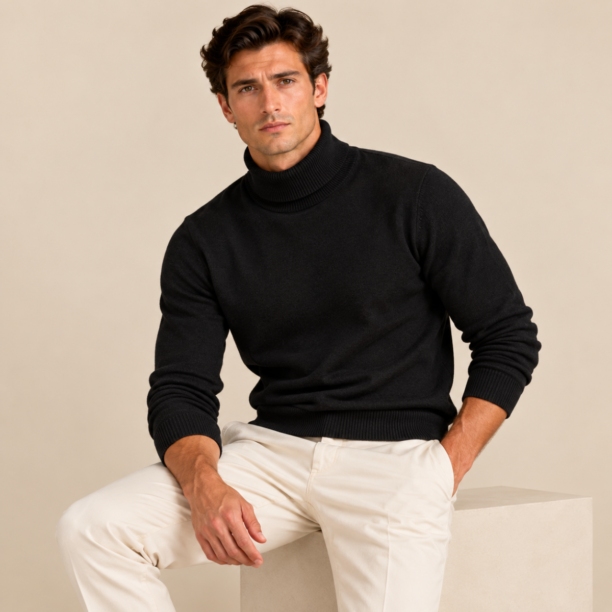 The Banbury Men's Classic Turtleneck Knit Sweaters