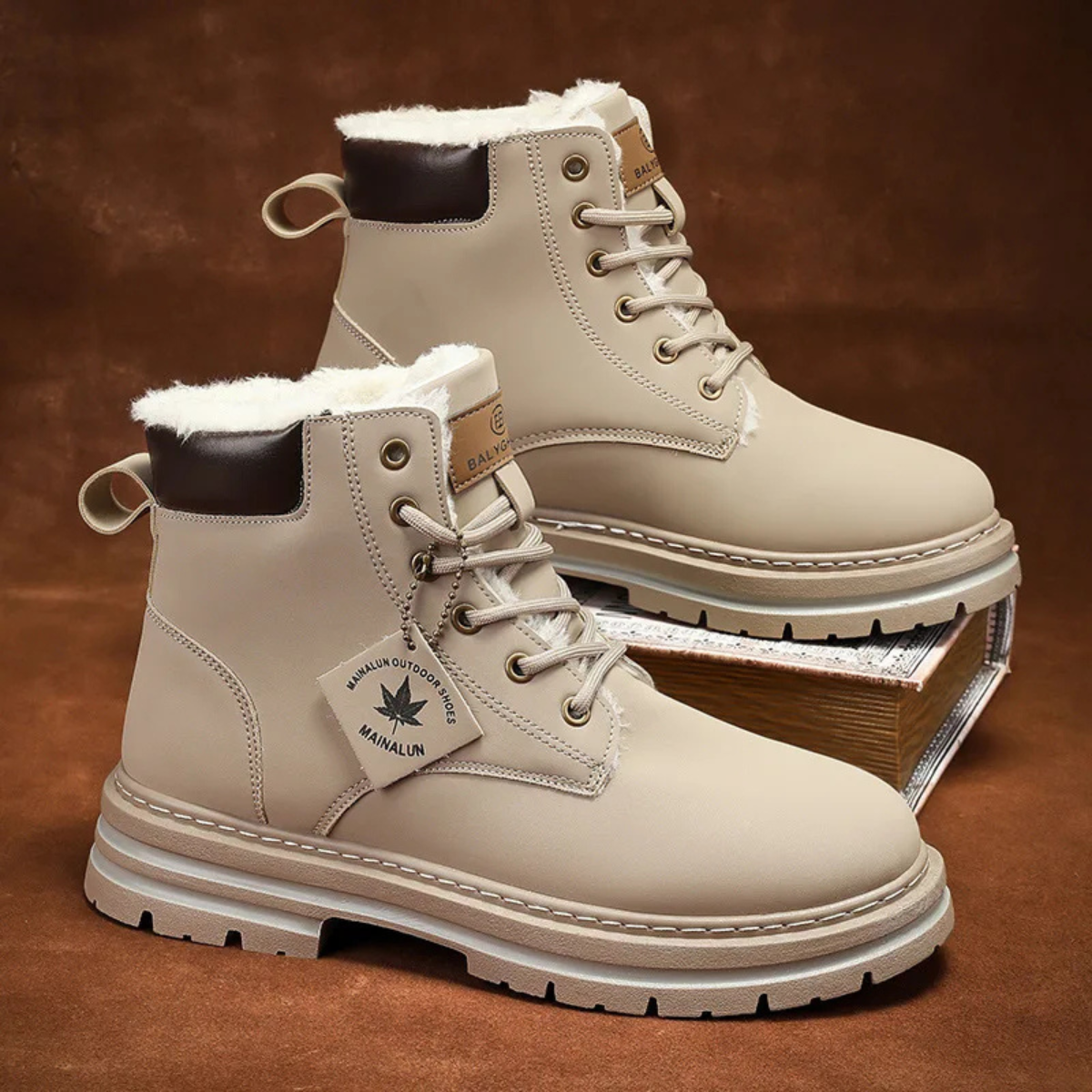 Men’s Cozy Fur Lined Insulated Snow Boots