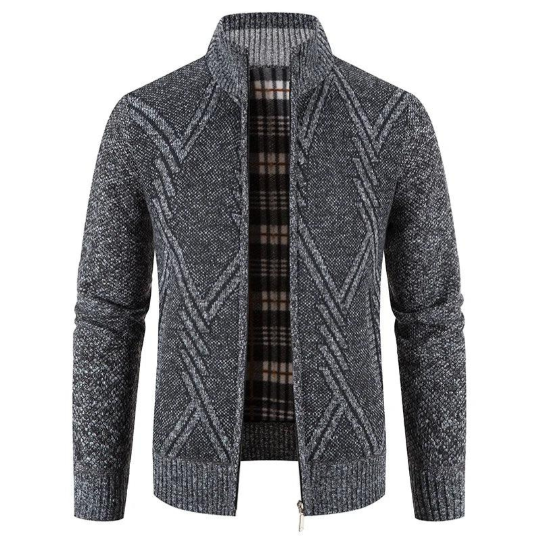 Men's Textured Zip Sweater | Knit