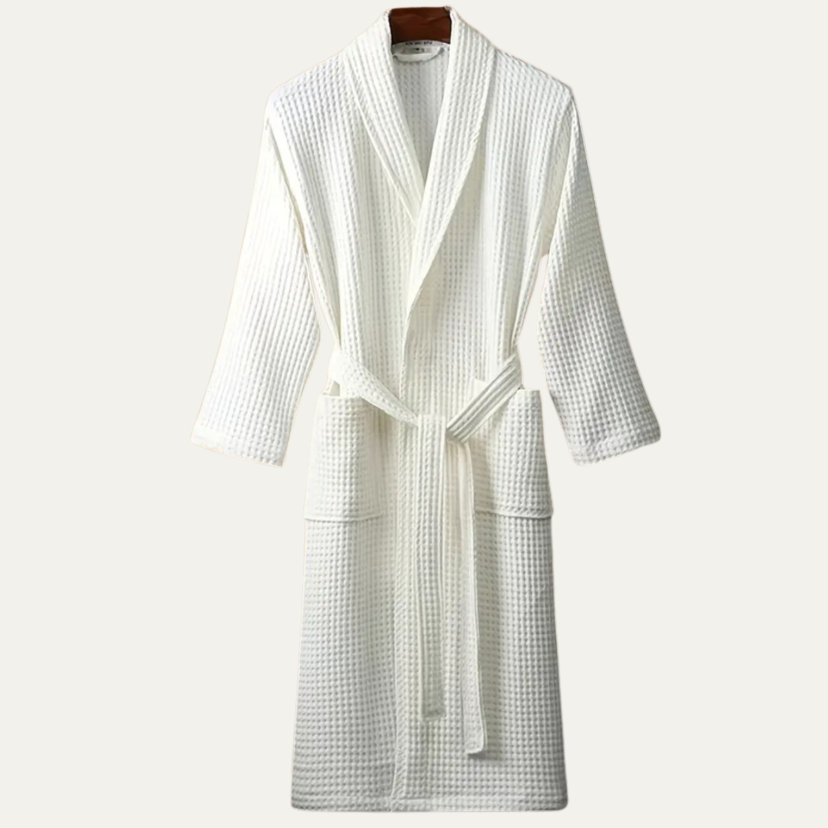 Men's Cotton Waffle Lightweight Spa Bathrobe with Belt