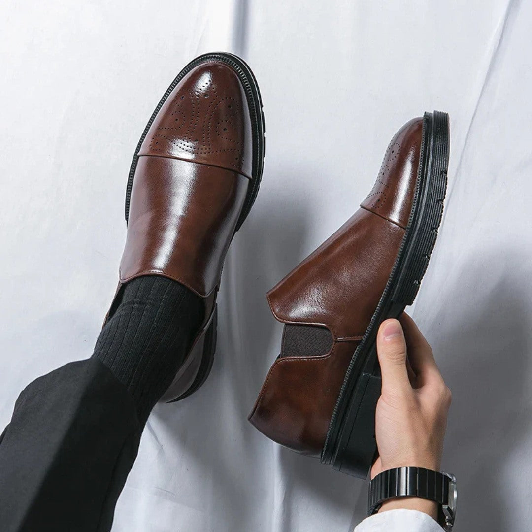 Cap-Toe Leather Loafers