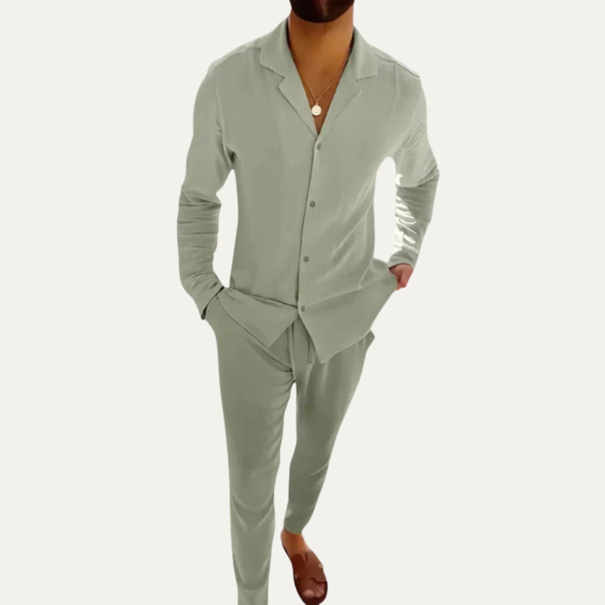 The Trento Men’s Smart Casual Outfit - Shirt & Pants Co Ord Set
