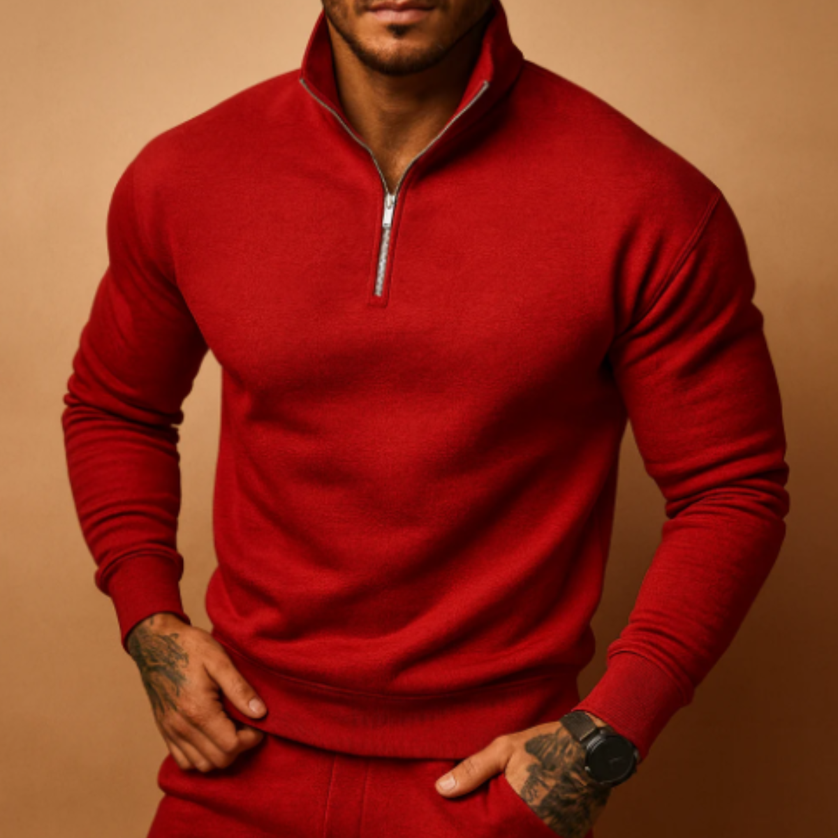 Men’s Half Zip Knitted Sweater