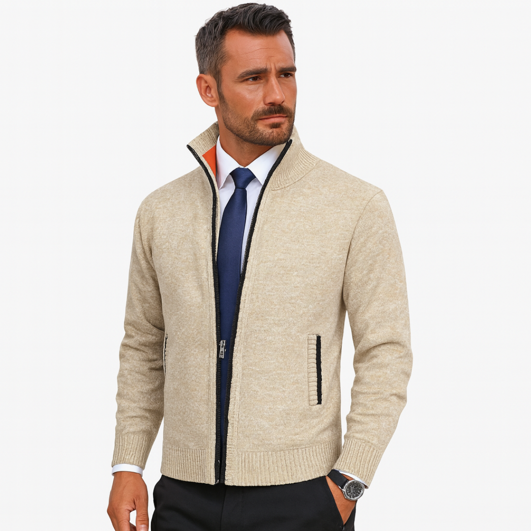 Men's Zipper Knit Cardigan | Casual